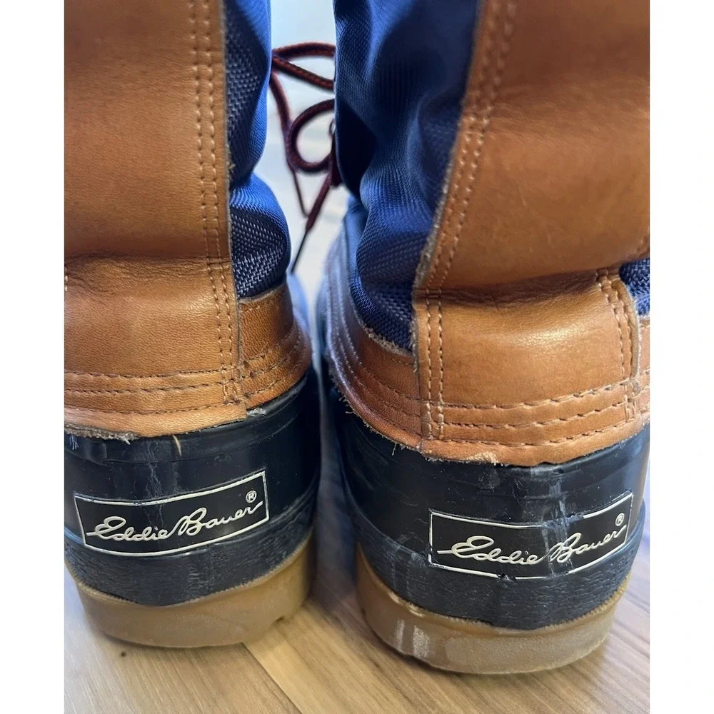 Vintage Y2K Eddie‎ Bauer Duck Boots Mens 10 Shearling Lined Snow Winter